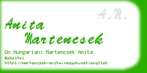 anita martencsek business card